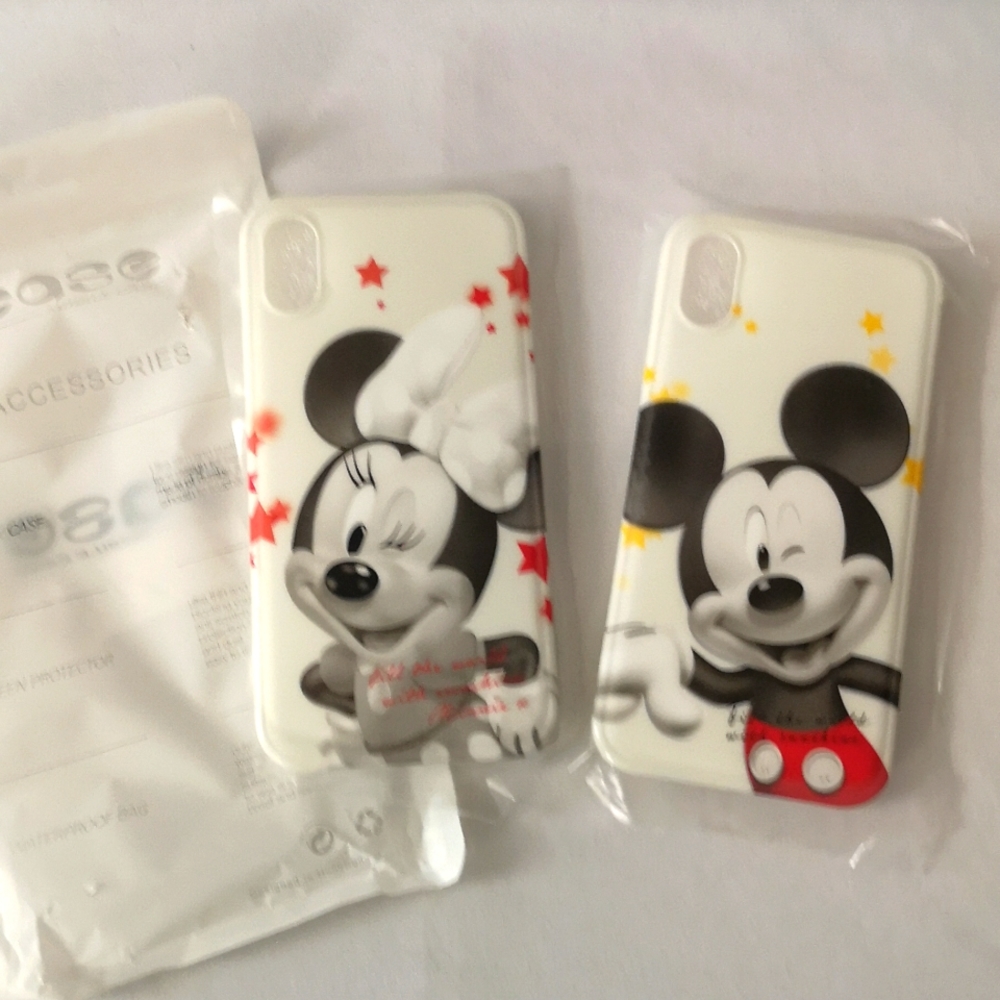 Set of Two Mickey and Minnie iPhone Jelly Protective Cases for XS (please read)